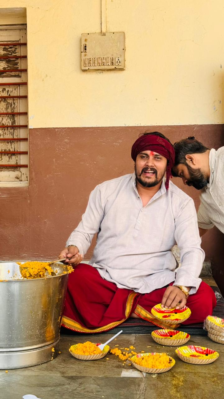 Two hands, one thali — plating prasad together